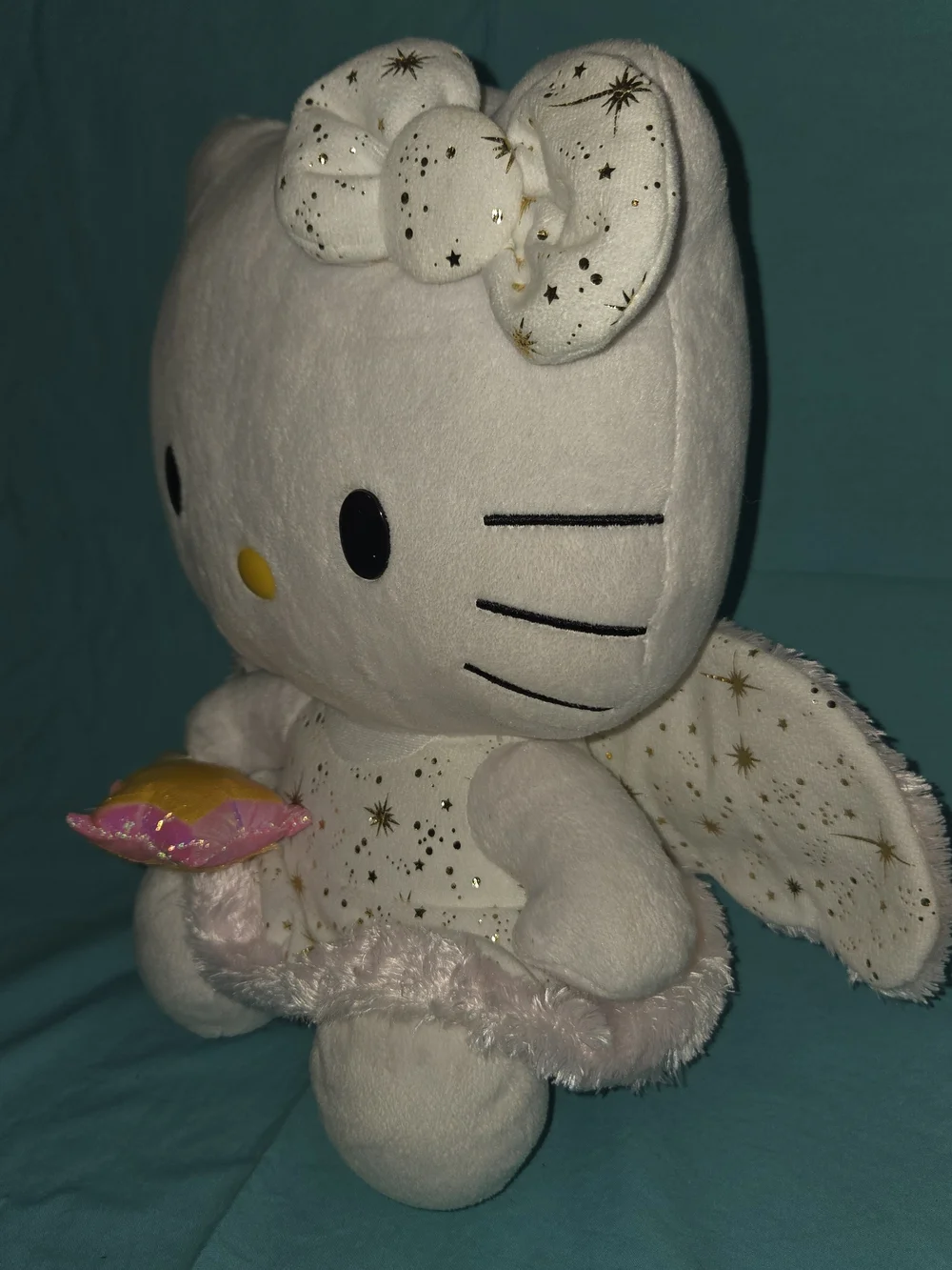 Sanrio Hello Kitty Sparkle Star Plush - White with Gold Details